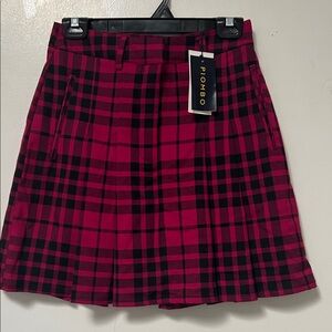 NWT Italian Brand PIOMBO Women's Pink Plaid Skirt- Size US 4/ IT 40